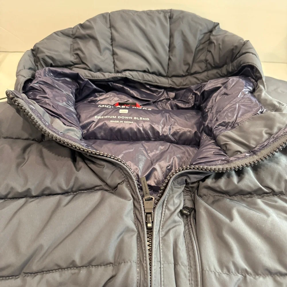 🆕 Men's Michael Kors Premium Down Puffer Jacket - Size XXXL Gun Metal Color - Picture 6 of 16